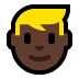 👱🏿 person: dark skin tone, blond hair display on Windows